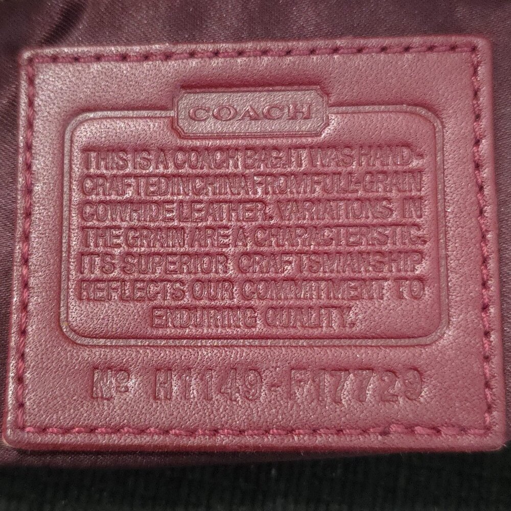 Coach Embossed C Red Patent Leather East West Gallery Tote Bag - Picture 8 of 9